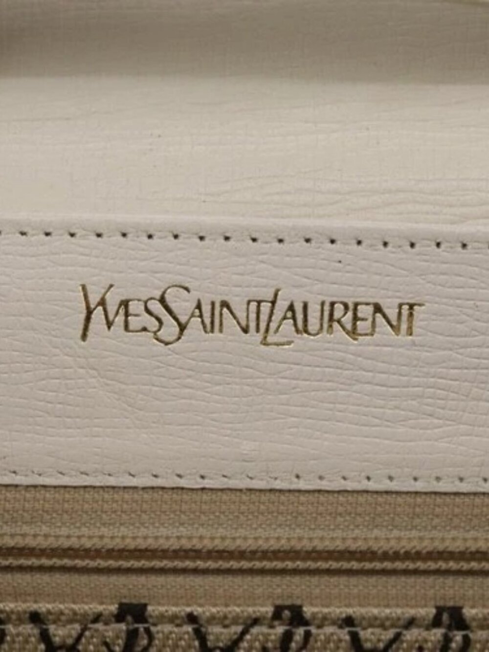 SAINT LAURENT Shoulder Bag Leather White Gold Auth yk16321 - Picture 12 of 16